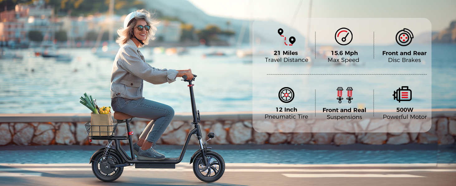 electric scooter with seat