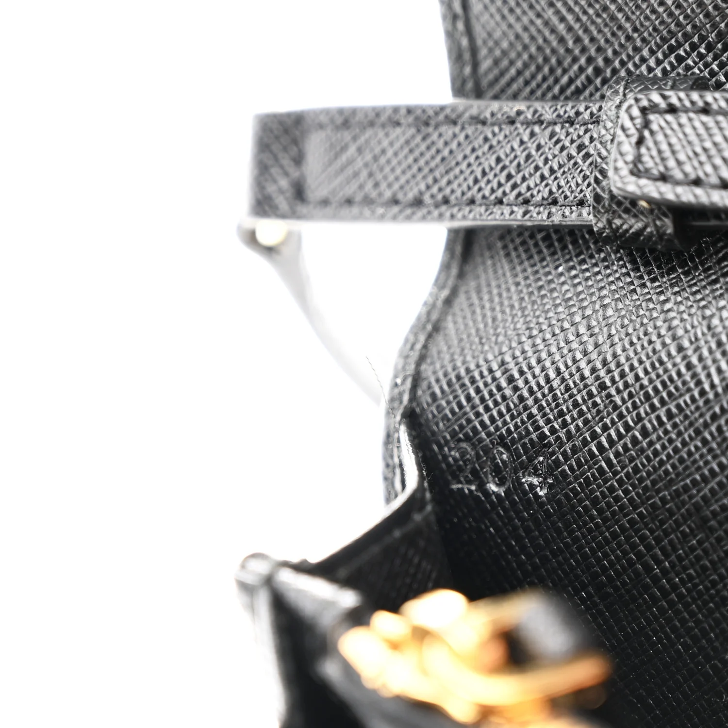 Saffiano Metal Flap Wallet With Strap Black