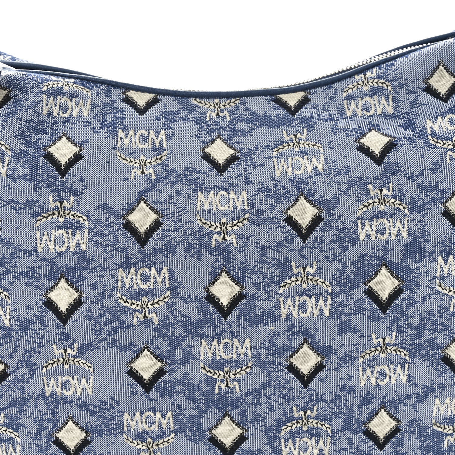 Vintage Jacquard Monogram Hobo Blue