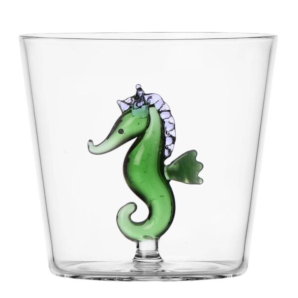Marine Garden vannglass 35 cl sjøhest grønn