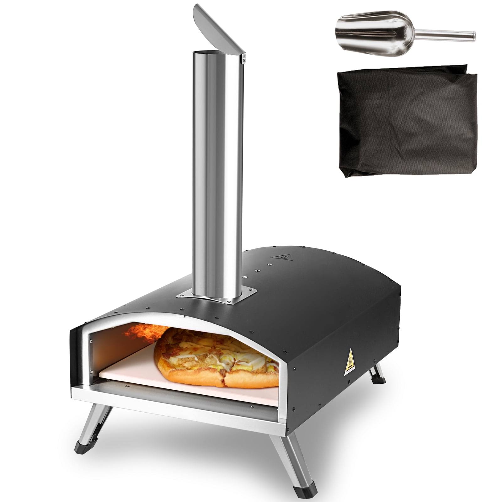 Bentism 12 inch Outdoor Pizza Oven Portable Wood Pellet Pizza Oven Stainless Steel BBQ, Size: 12 x 12/305 x 305 mm