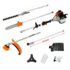 Trimming Tool with String Trimmer Brush Cutter Pole Saw, Full Crank Shaft Design Garden Trimmer Tool