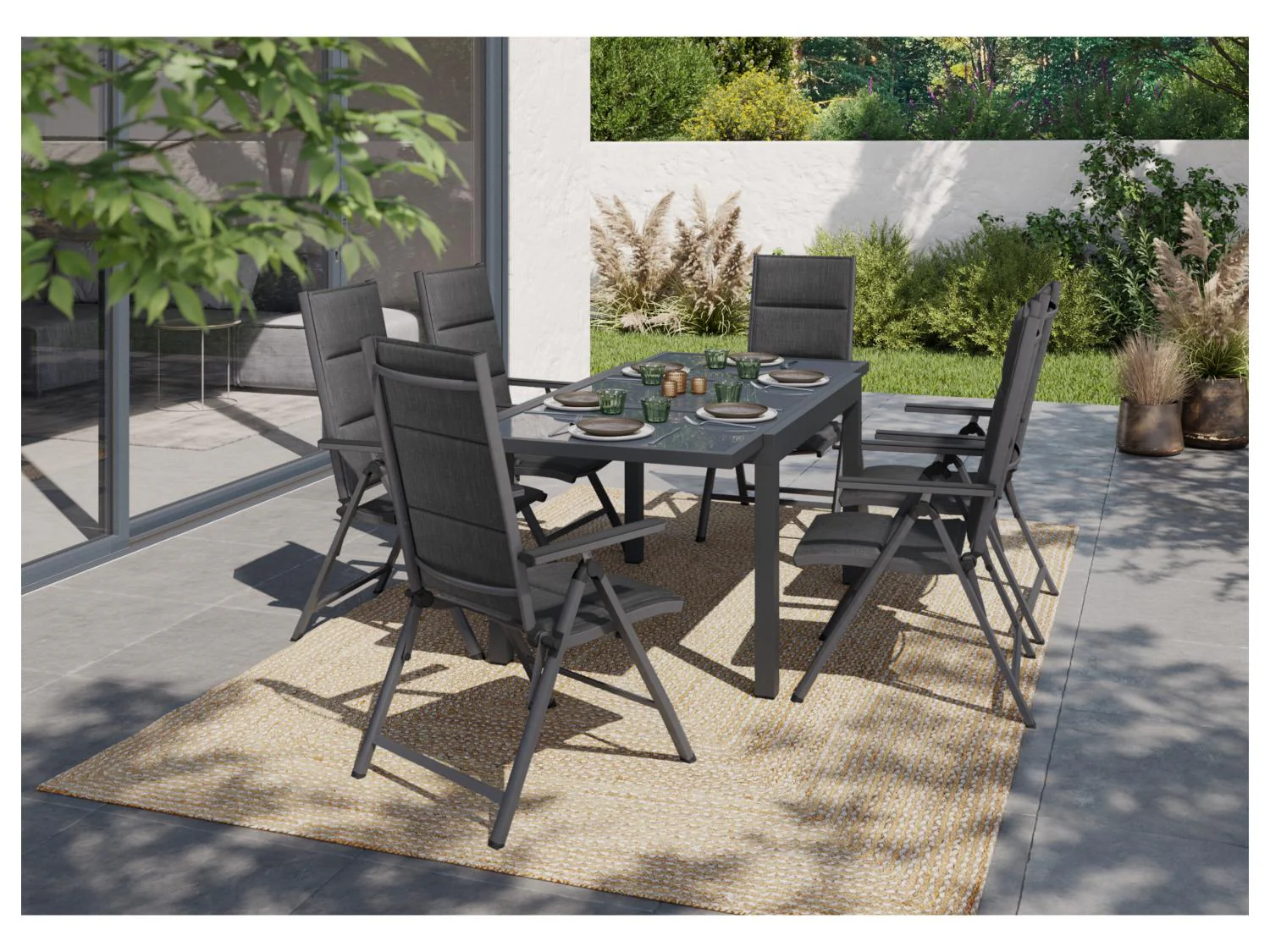 LIVARNO Table de jardin + Lot de 6 fauteuils Houston