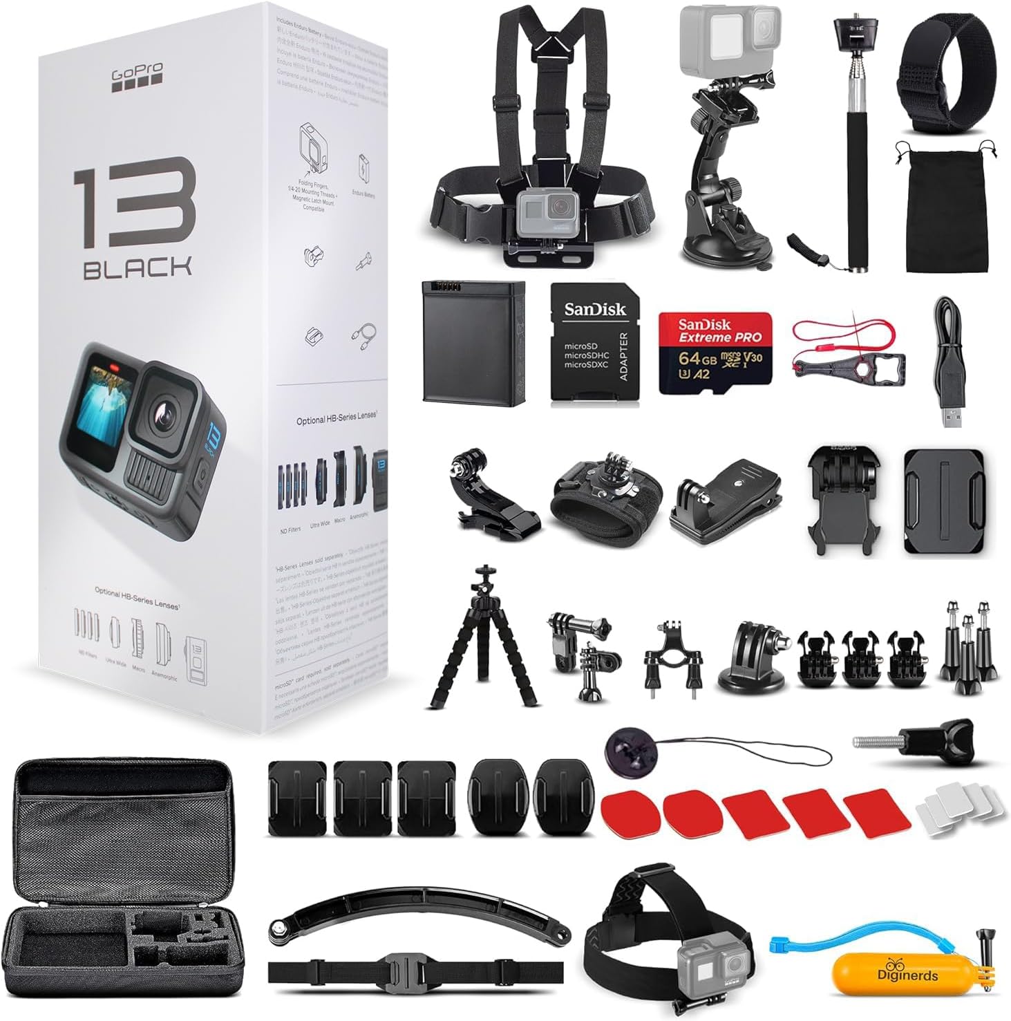 GoPro HERO13 (Hero 13) Black - Waterproof Action Camera with 5.3K HDR Video  27MP Photos  1/1.9