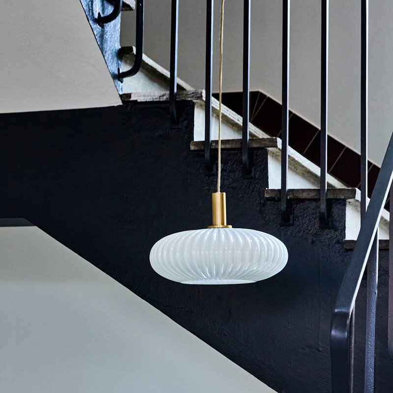Taklampe Fort 27x42 cm antikk messing/off-white