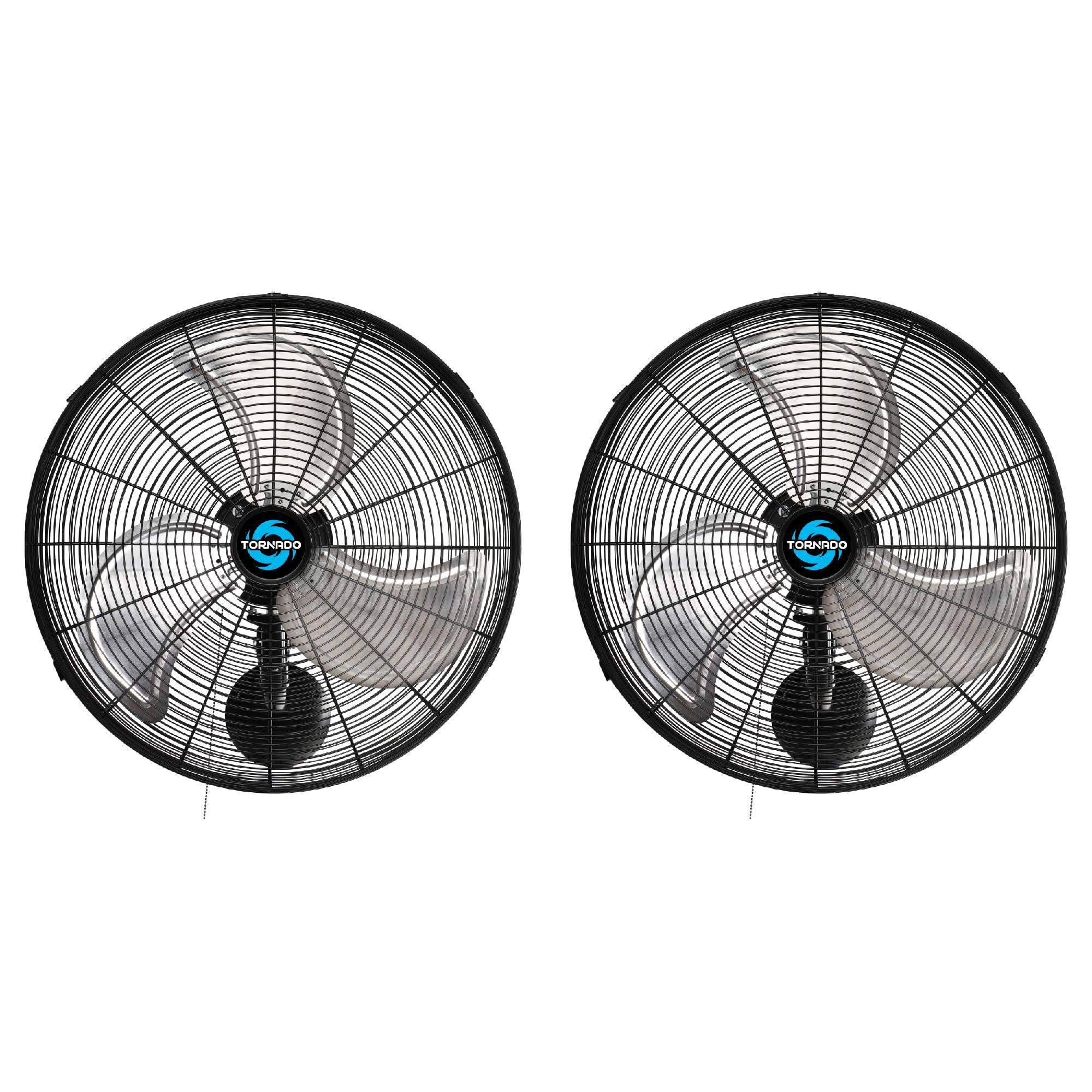 Tornado 2 Pack 16 inch Pro Series Oscillating Wall Mount Fan -High Velocity Heavy Duty Metal Wall Mount Fan for Industrial, Commercial, Residential, A