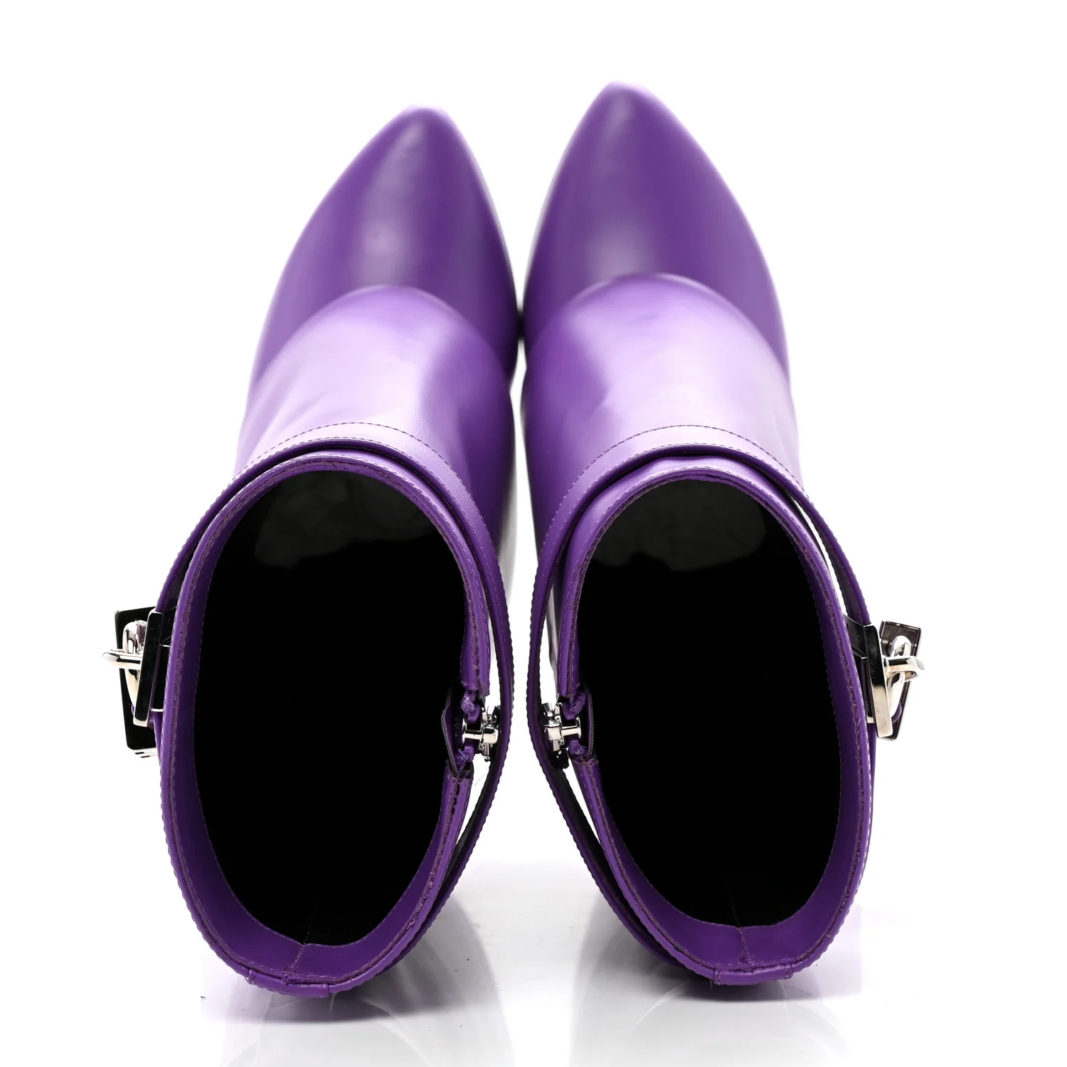 Calfskin Shark Lock Ankle Boots 38 Ultraviolet