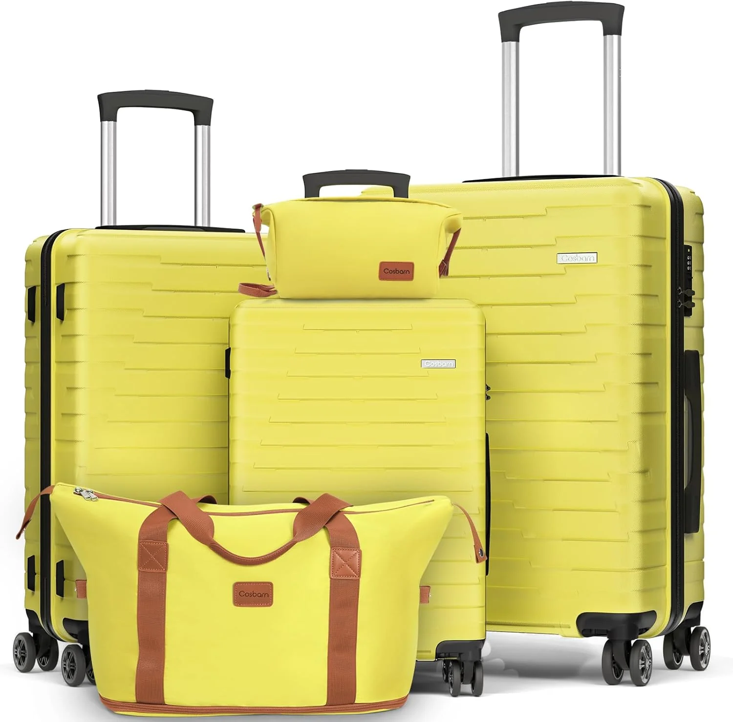 Ensemble de 5 valises à roulettes, valise rigide en ABS avec roulettes multidirectionnelles