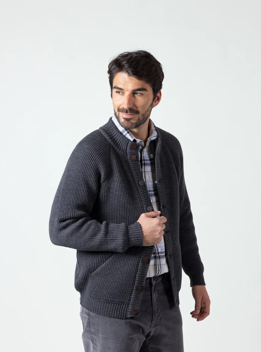 Gilet laine homme gris anthracite