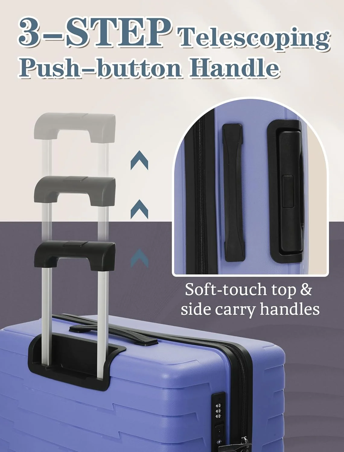 Ensemble de 5 valises à roulettes, valise rigide en ABS avec roulettes multidirectionnelles