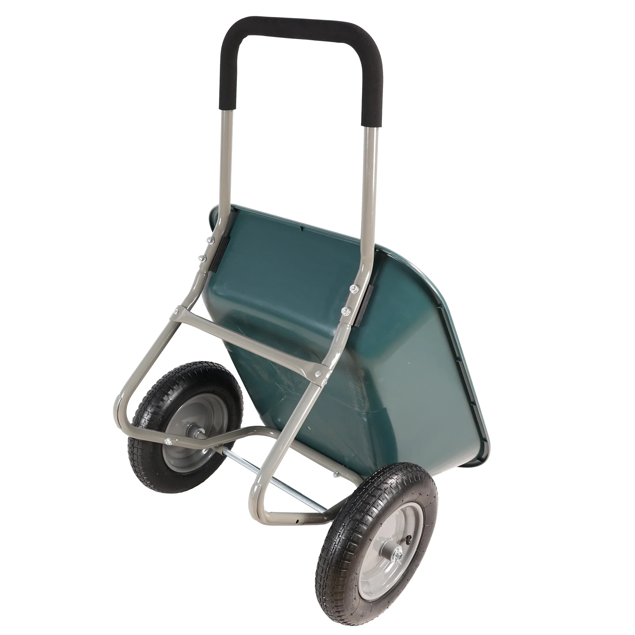Unbranded Garden Cart with 10-Inch Pneumatic Wheels, Yellow and Black