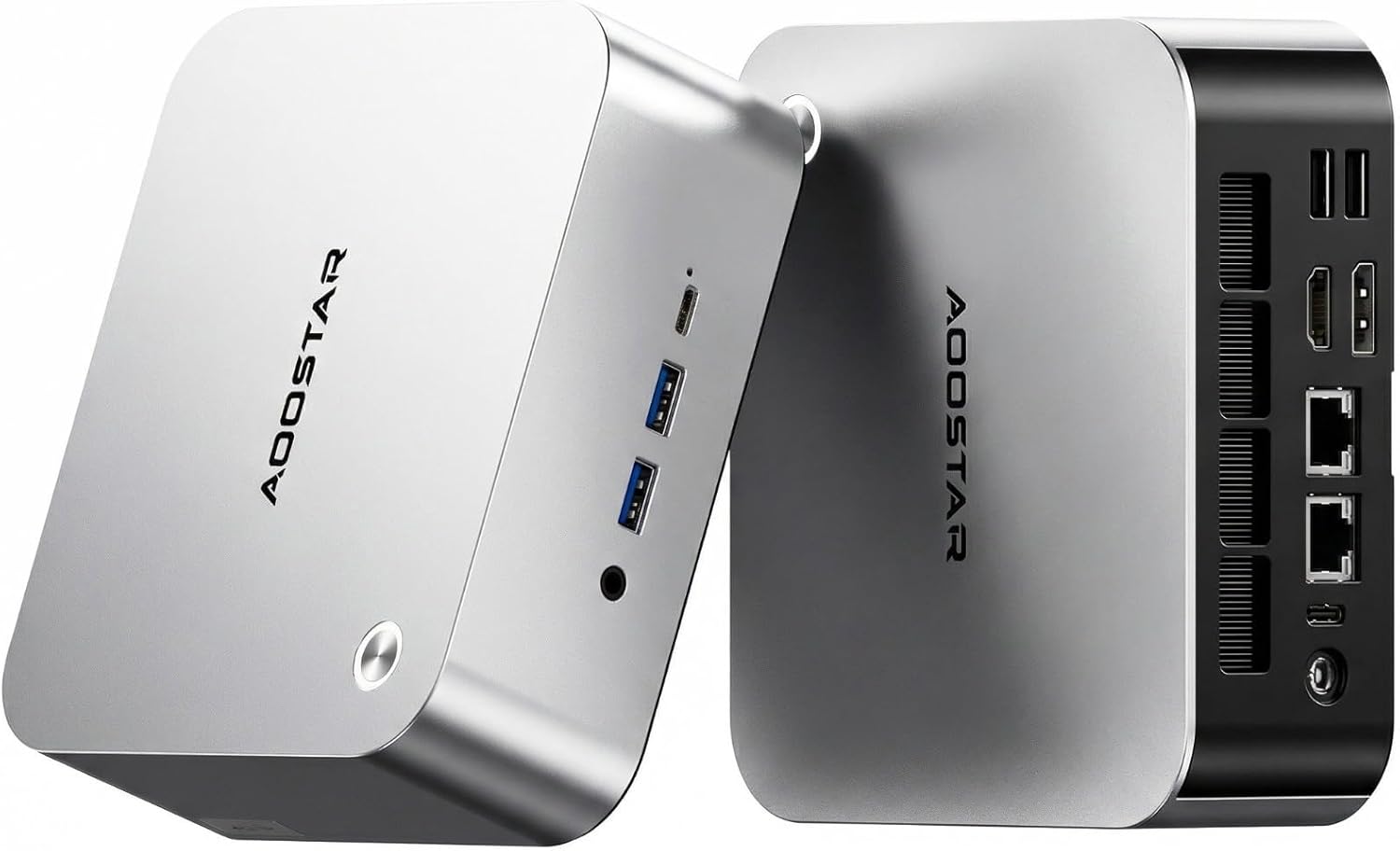 AOOSTAR MACO AMD R7 PRO 6850H Mini PC (8C/16T 4.70Ghz) with LPDDR5 6400Mhz 24GB RAM &1TB M.2 2280 PCIE4.0 NVME SSD 3 *M.2 Slots; Dual 2.5G; LAN Dual USB4；Four-Screen 4K Display