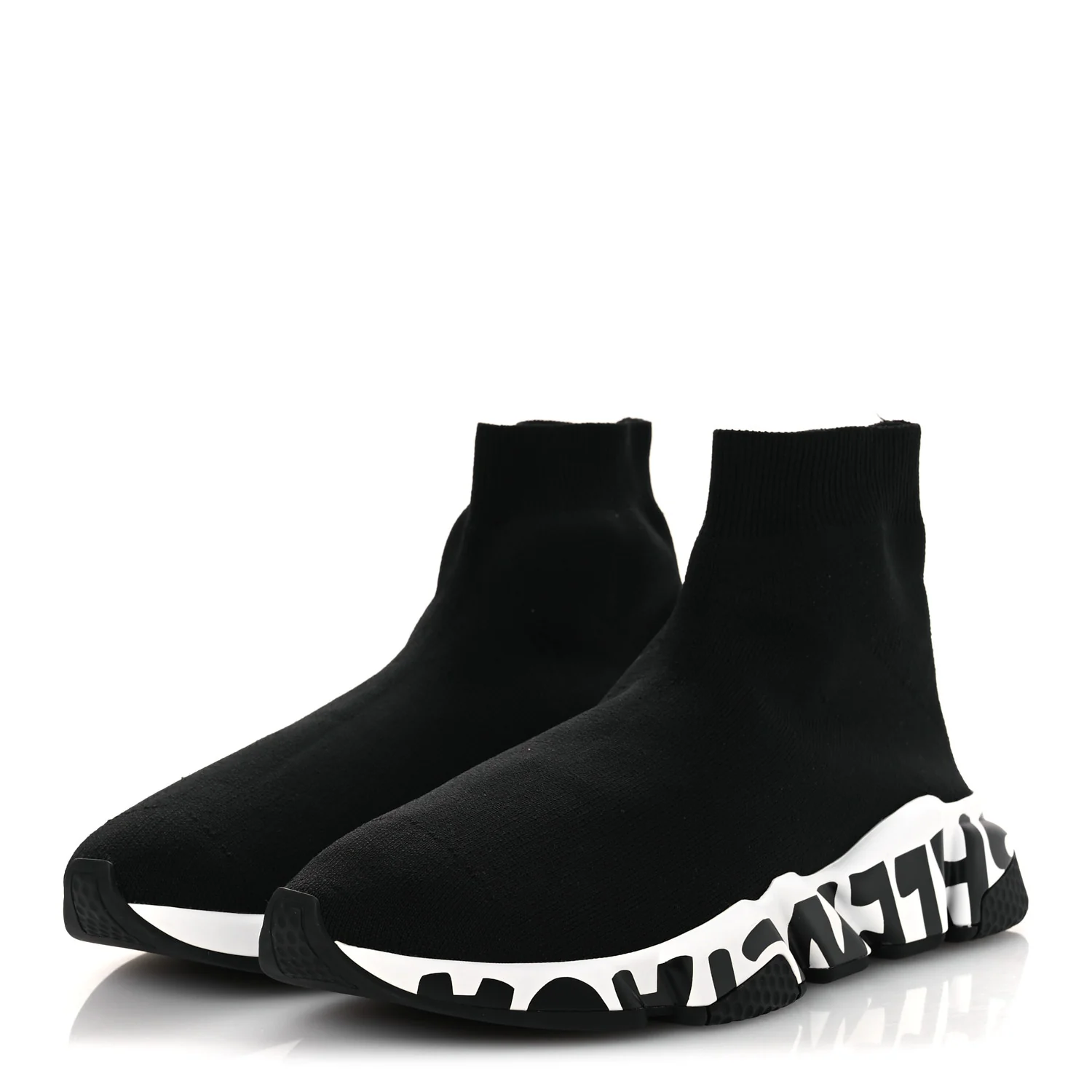 Neoprene Knit Womens Speed Graffiti Sneakers 40 Black White