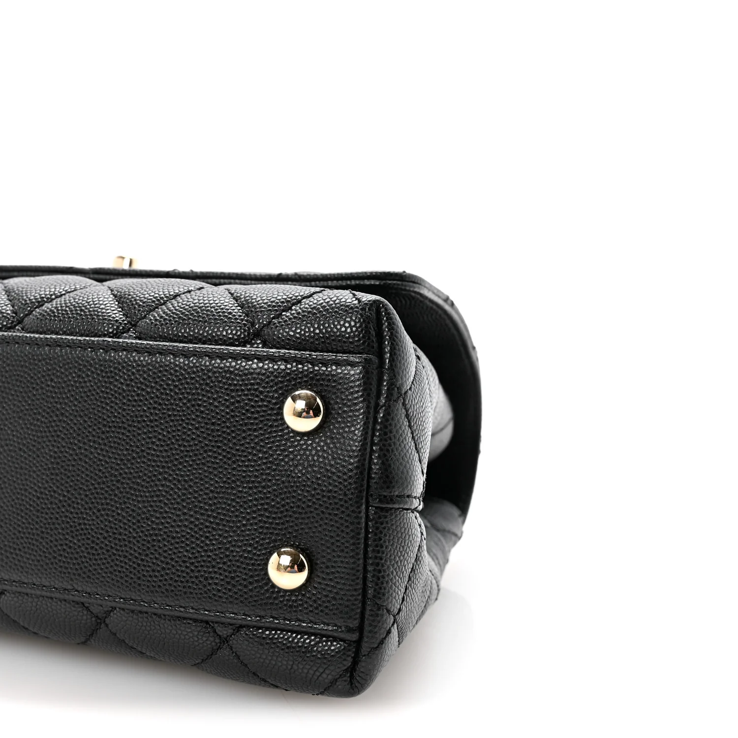 Caviar Quilted Mini Coco Handle Flap Black