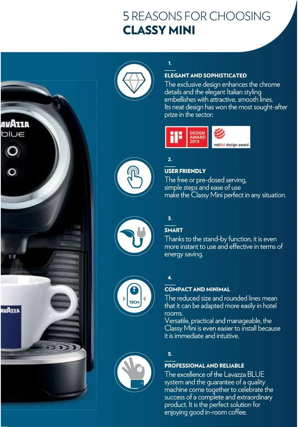 Classy Mini Espresso Machine, Expert Espresso Capsule Compatibility(Blue) - Image 3