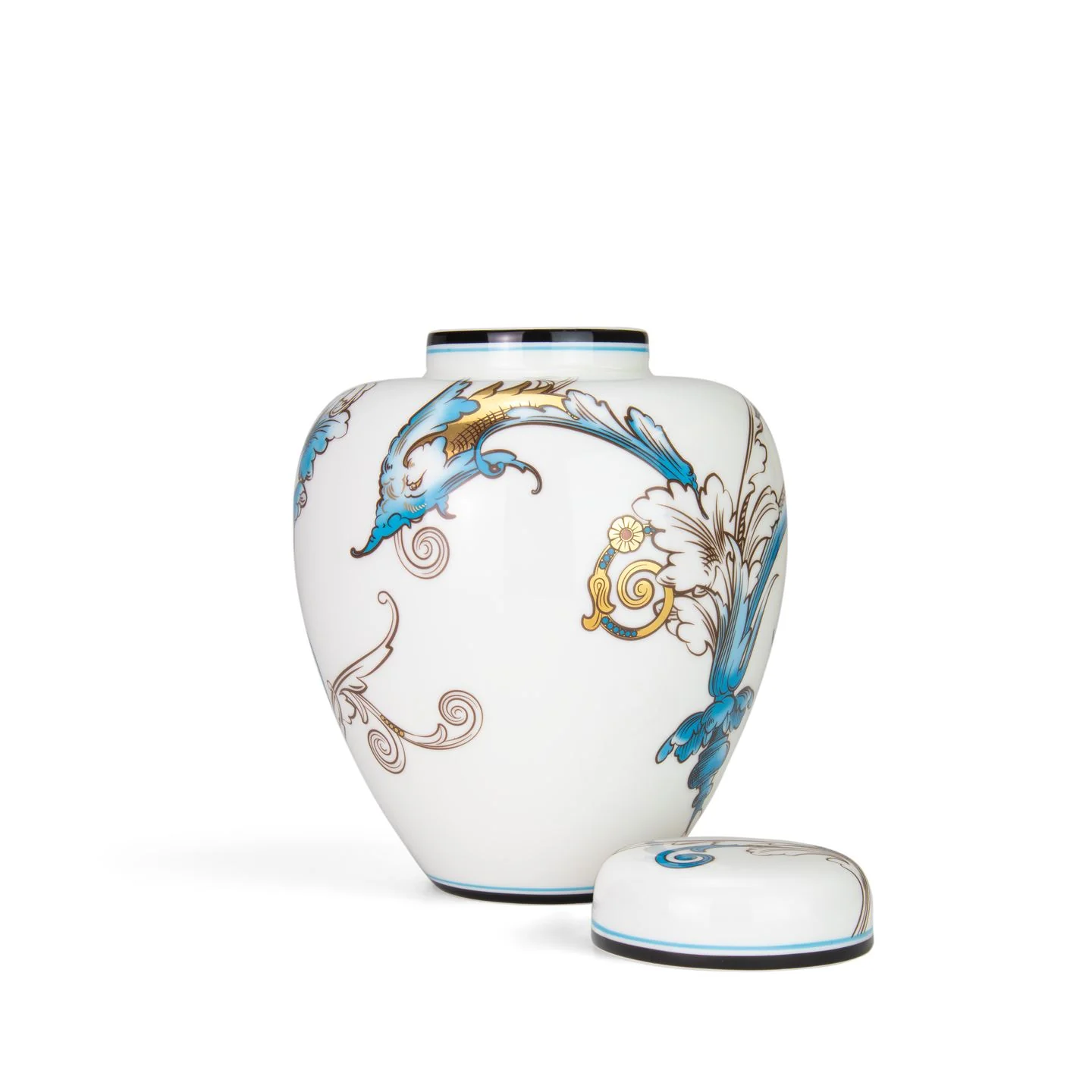 Florentine Turquoise Lidded Vase