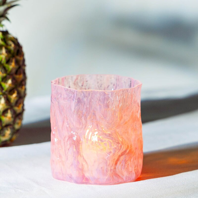 Bark lyslykt 12 cm rosa