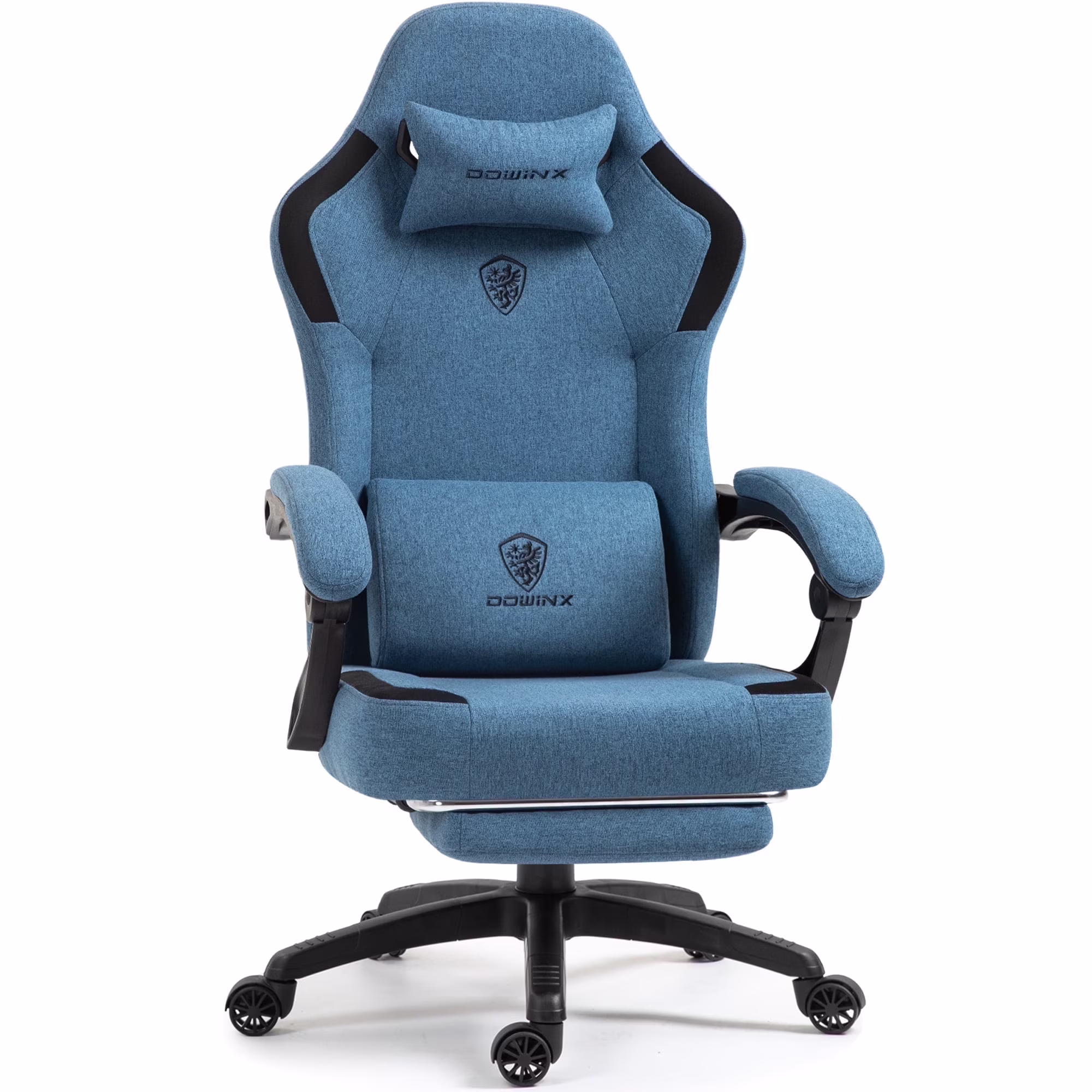 Fabric Gaming Chair with Pocket Spring Cushion, Breathable Computer Chair with Massage Lumbar Support and Footrest, High Back Office Chair for Adults, 300lbs, Grey(Grey) - Image 5
