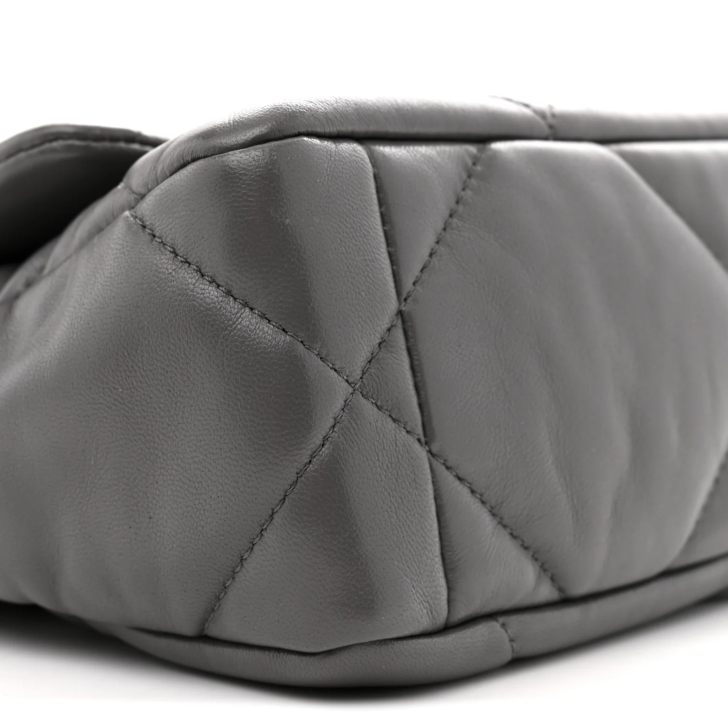 Lambskin Quilted Medium Chanel 19 Flap Dark Grey