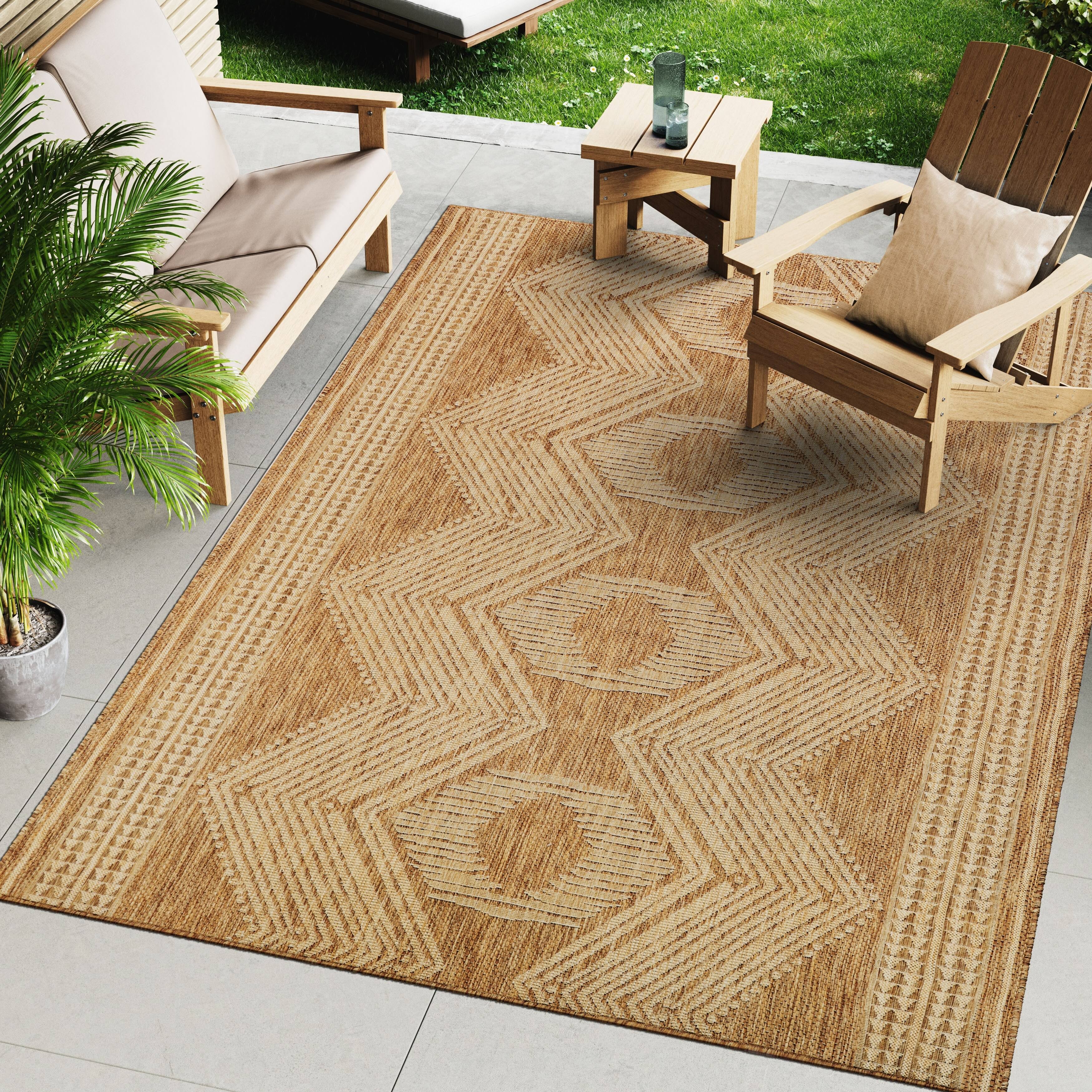 nuLOOM Ranya Dark Gray 4 ft. x 6 ft. Geometric Indoor/Outdoor Area Rug