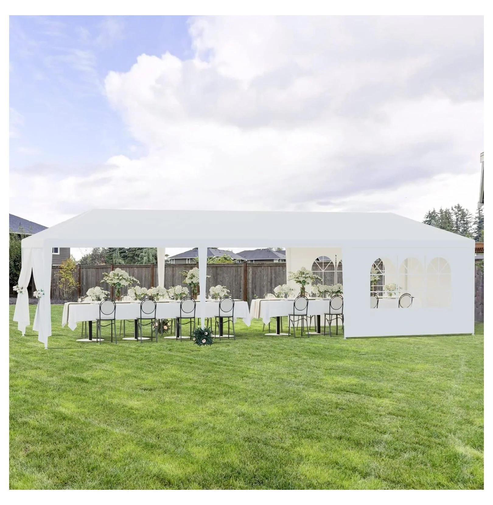 10'x30' Outdoor Party Wedding Tent Canopy Waterproof Camping Gazebo BBQ Shelter Pavilion Heavy Duty, 8 Removable Sidewalls (10x30) - Image 8