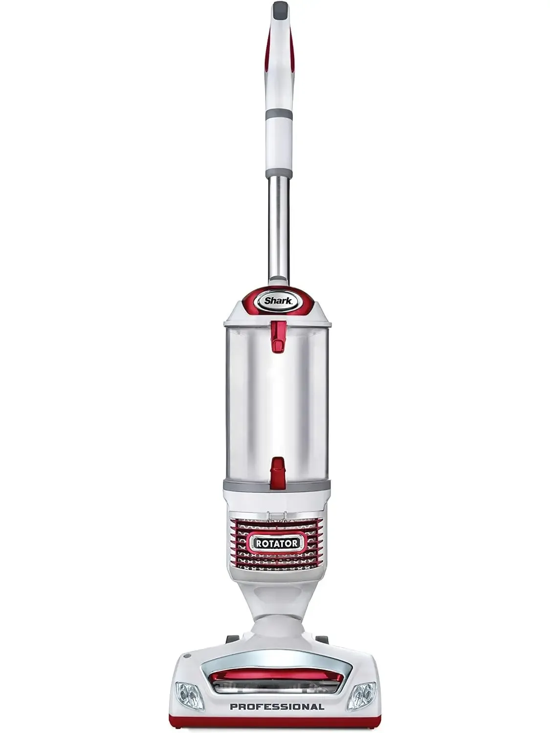 Rotator Professional Lift-Away Upright Vacuum with HEPA Filter, Swivel Steering, LED Headlights, Wide Upholstery Tool, Dusting Brush & Crevice Tool, White/Red, 12, 18, 14.