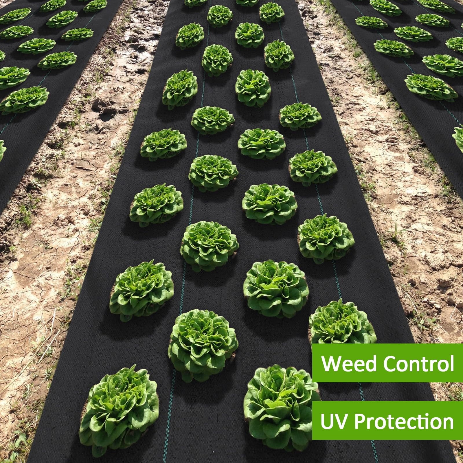 5.8 Oz Weed Barrier Landscape Fabric, Dual-Layer Heavy-Duty Road Fabric Commercial Weed Barrier Fabric, Weed Control Fabric Ground Cover, Gardening Mat for Garden Beds
