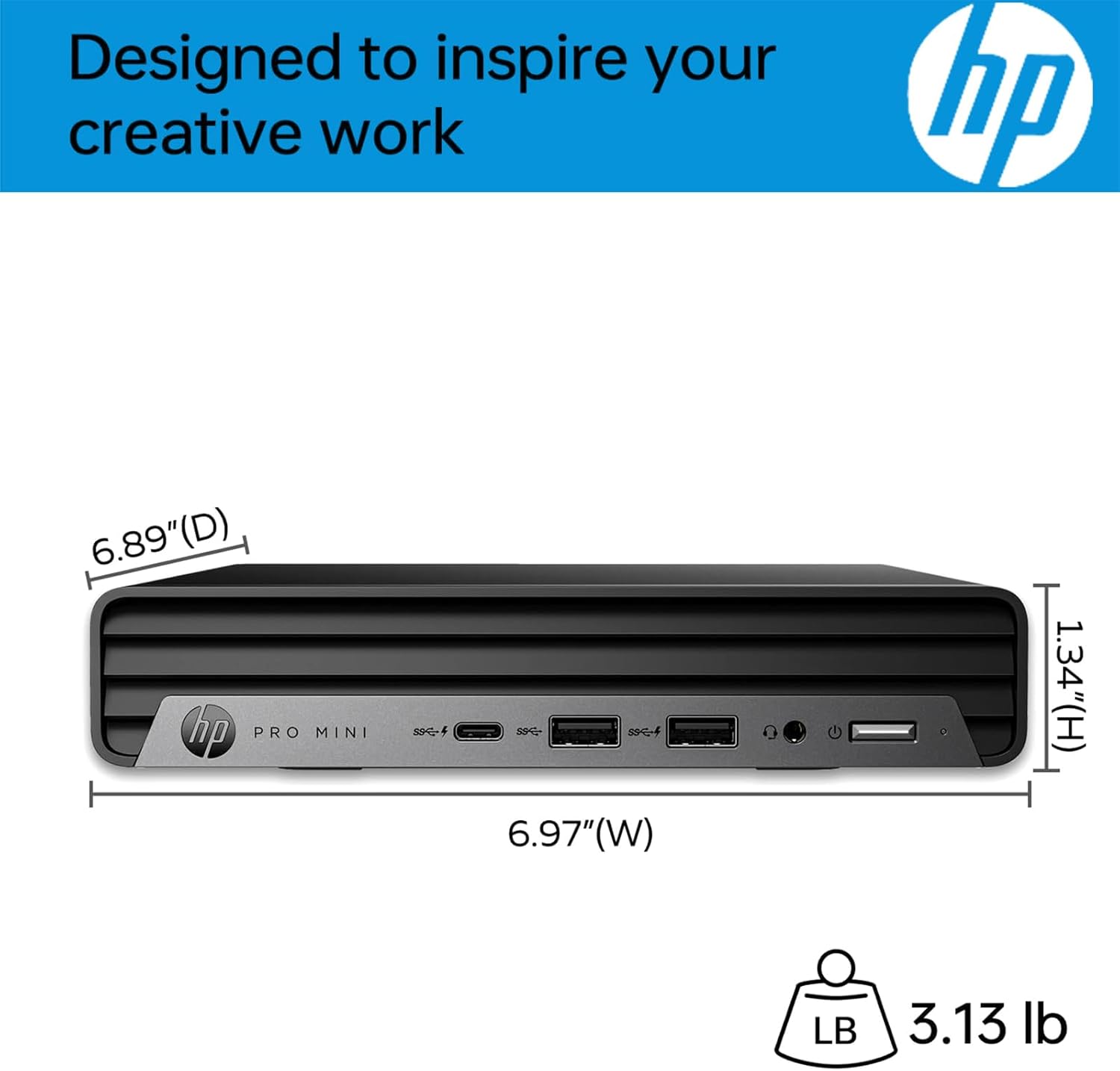 HP Pro Mini 400 Desktop Computer PC with Intel i7-12700T  (12C/20T)  16GB RAM  512GB SSD  Triple 4K Display (DP 1.4/HDMI 2.1)  WiFi and Bluetooth  Windows 11 Pro (with Keyboard & Mouse & Stand)  Black