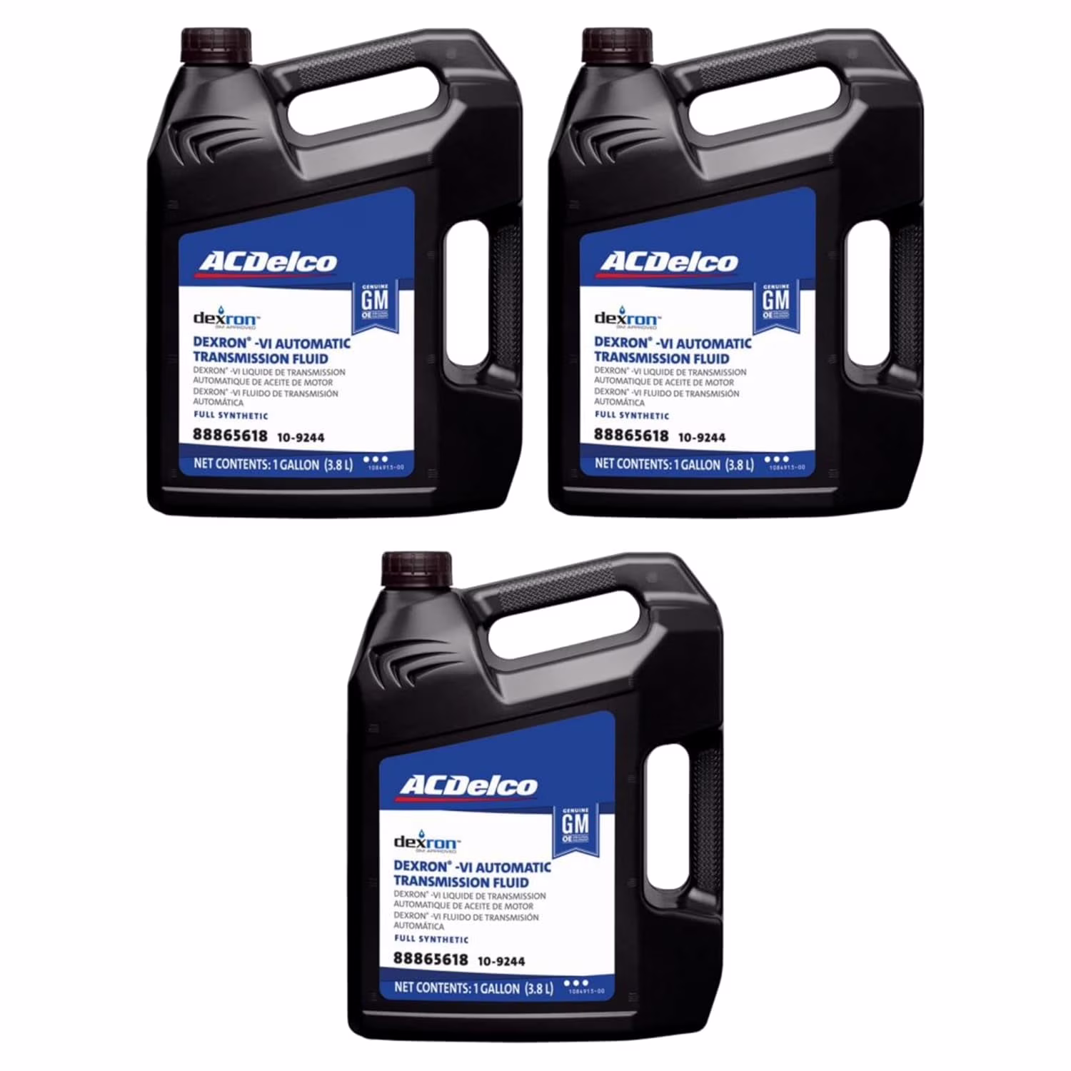 Acdelco GM 10 - 9244 (88865618) Original Equipment Dexron VI Full Synthetic Automatic Transmission Fluid - 1 Gal (Case of 3)