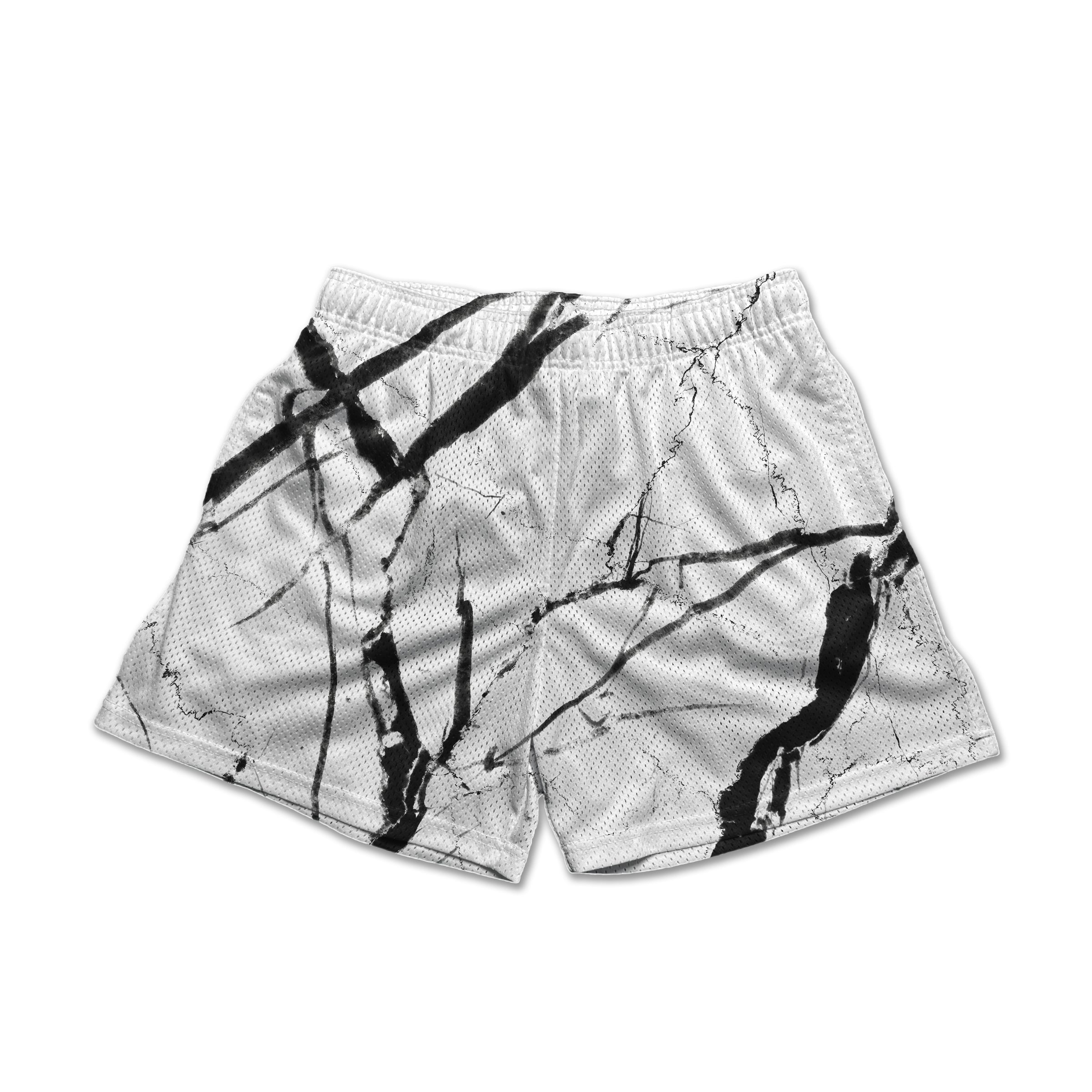 Short effet marbre - Blanc