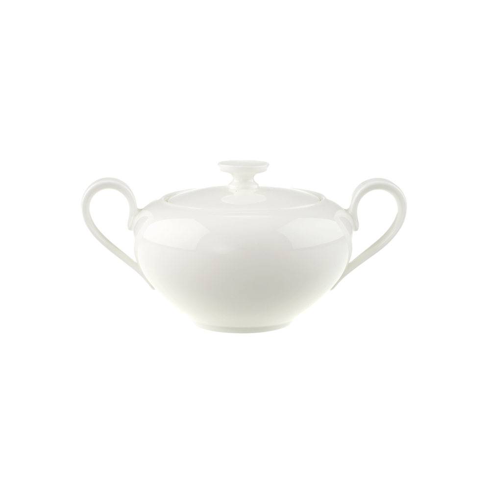 Anmut Sugar bowl - White, 9.9 oz, Premium Bone Porcelain