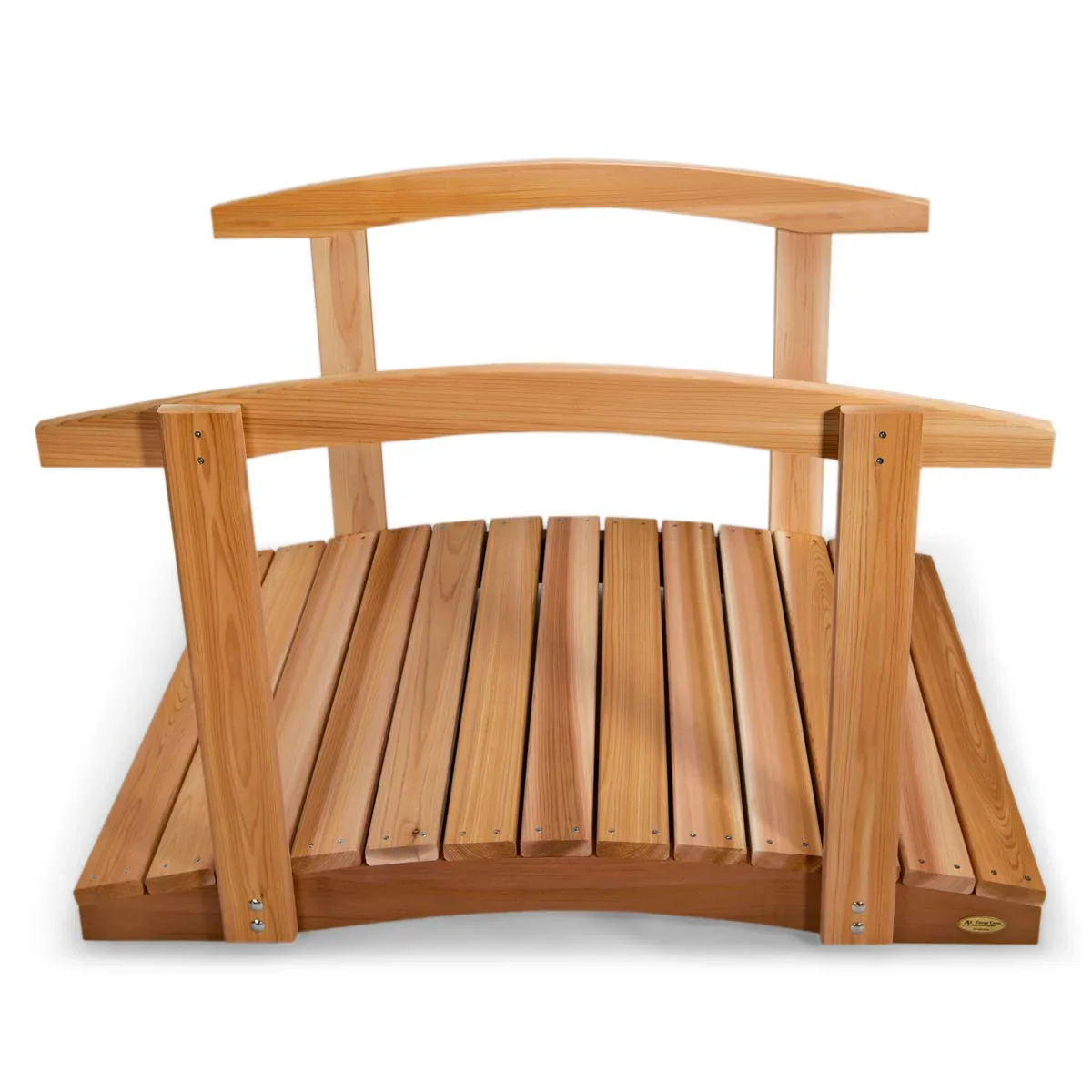All Things Cedar FB36-R 3-ft Cedar Wood Garden Bridge | Side Rails - 36L x 29W x 7H