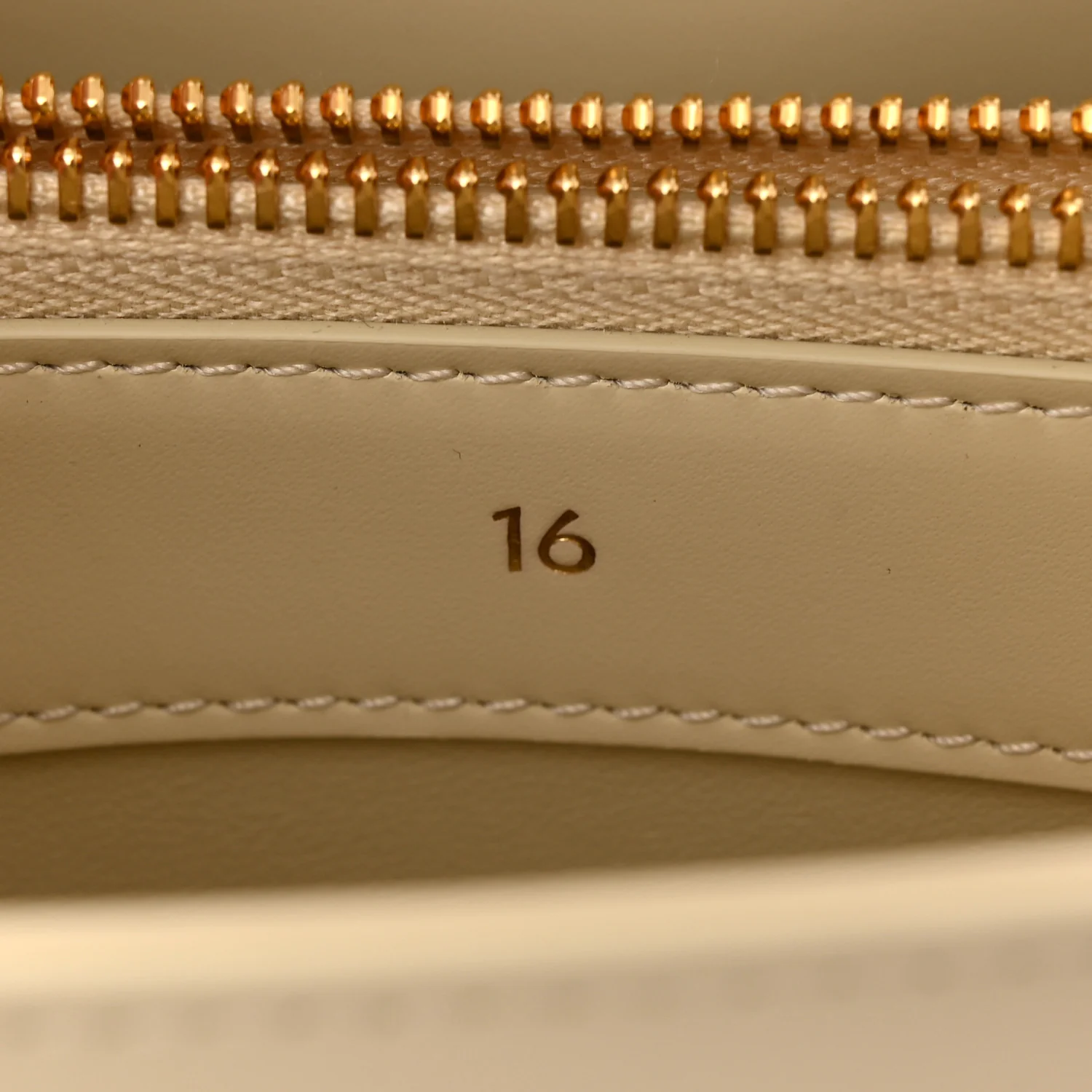 Satinated Calfskin Small 16 Top Handle Bag Beige