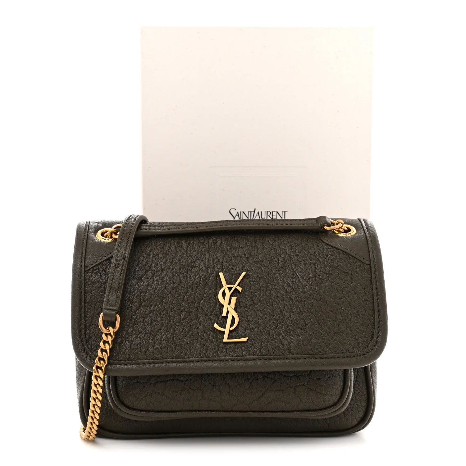 Grained Lambskin Monogram Mini Niki Chain Satchel Light Musk
