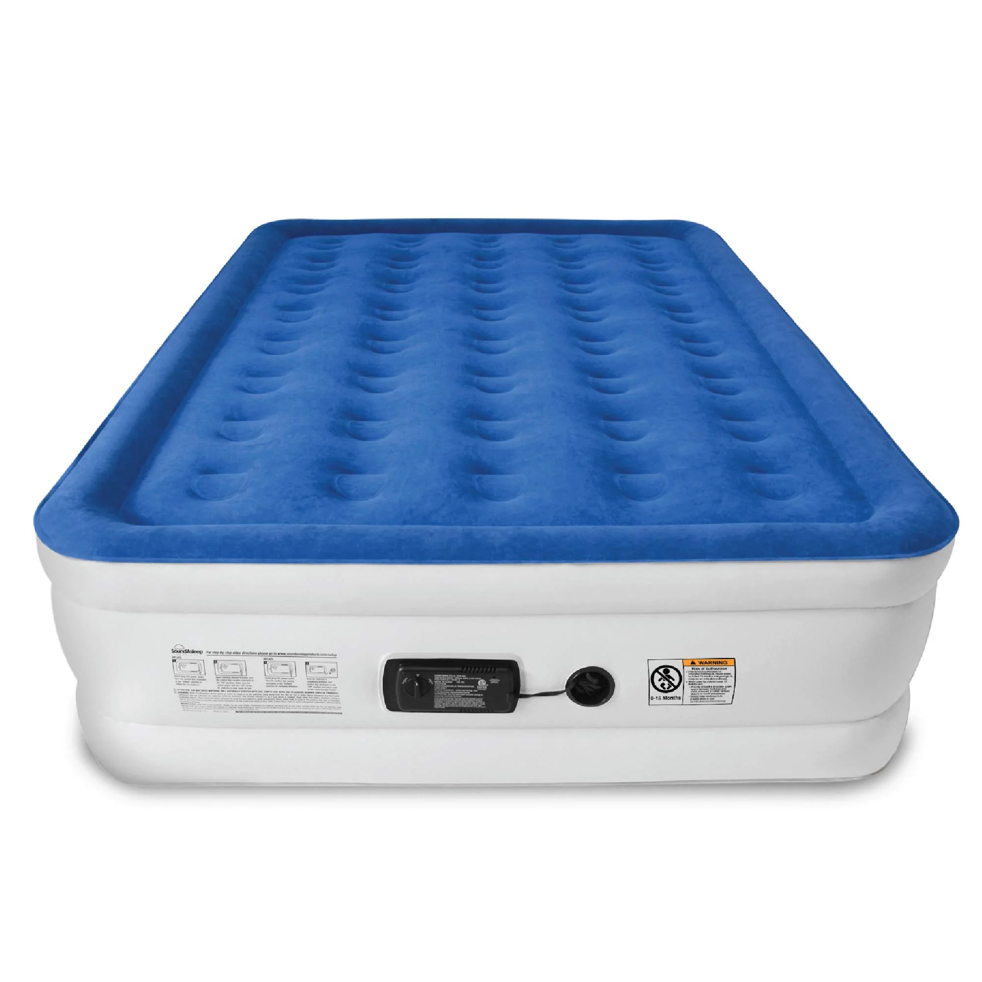 SoundAsleep Queen Luxury Air Mattress with High Capacity Pump