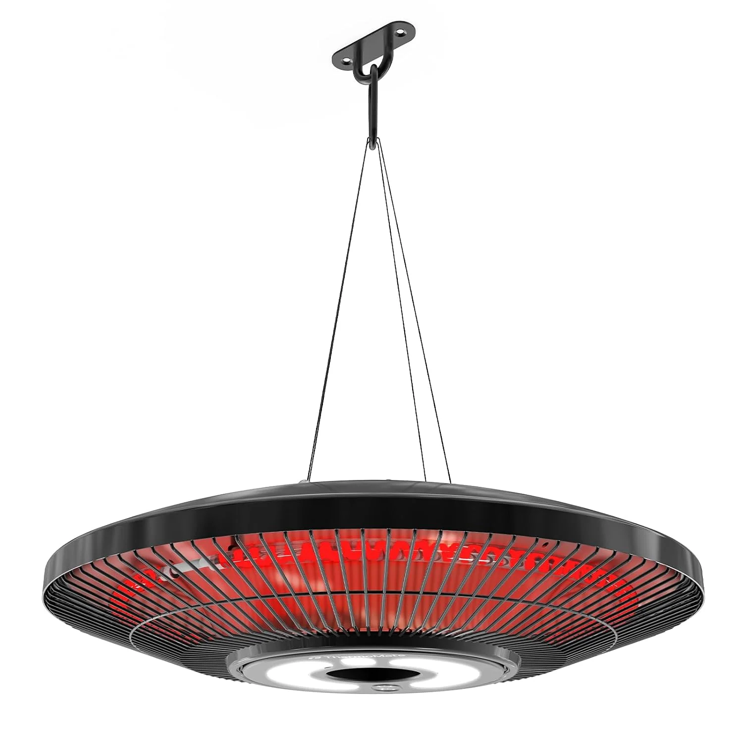Electric Patio Heater Outdoor, ThermoMate 1500W Infrared Hanging Heater Ceiling Mounted with Chain, IP65 Waterproof Outdoor Heater for Porch, Gazebo, Balcony, Black