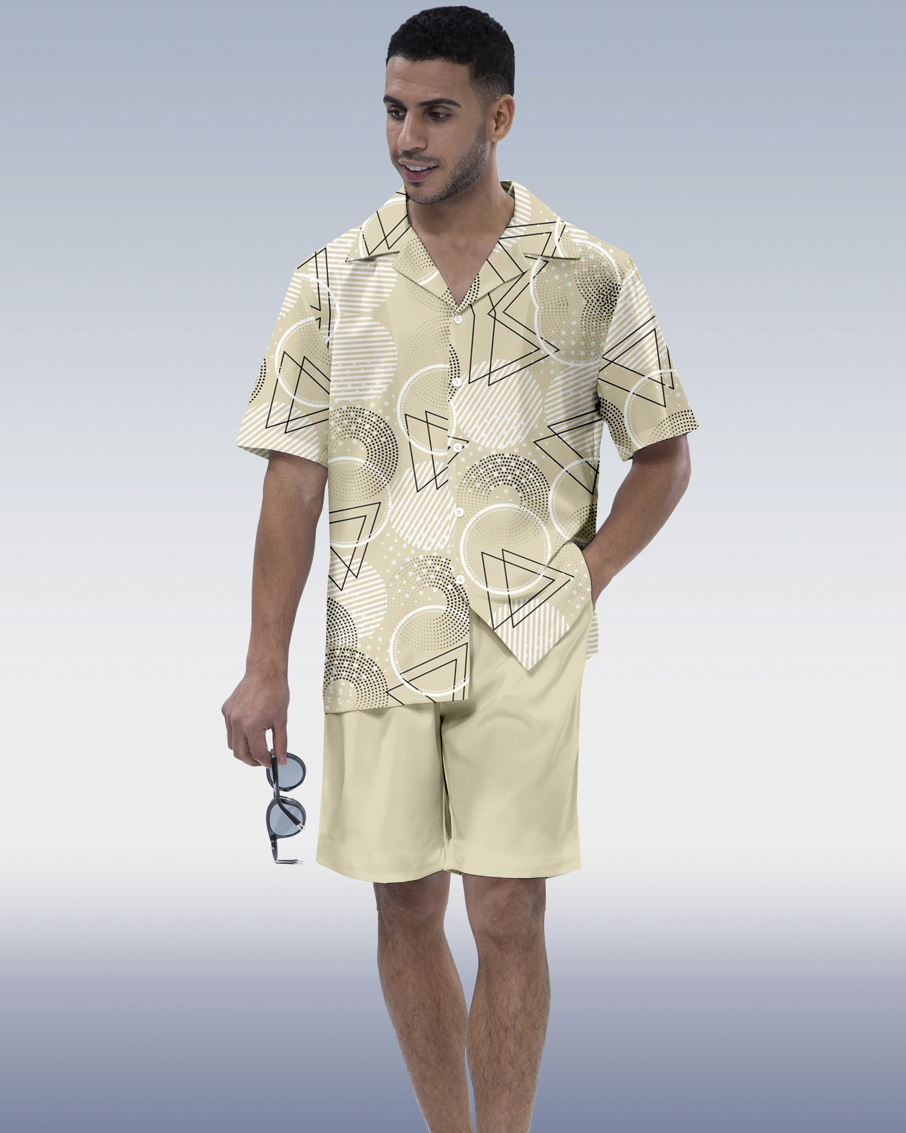 Ensemble de vacances hawaïennes pour hommes Suitmens à manches courtes 089