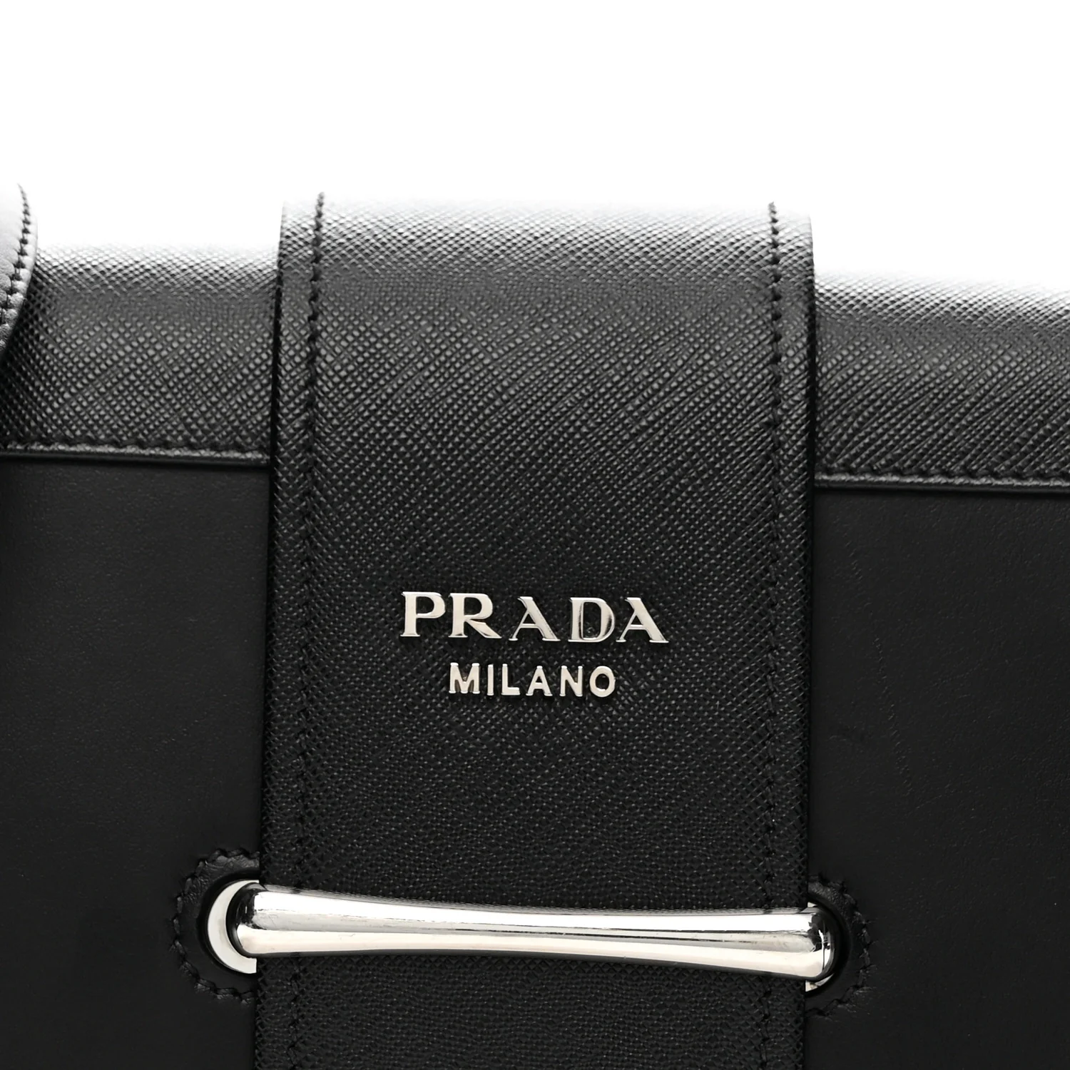 City Calfskin Saffiano Sidonie Shoulder Bag Black