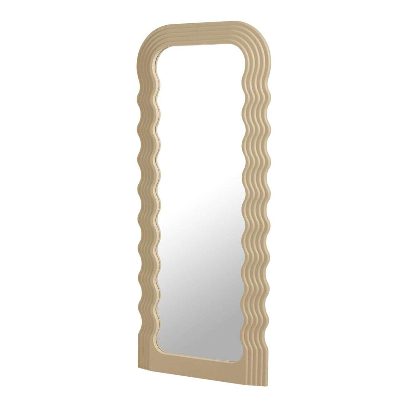Miroir rectangulaire bord plastique vague beige 46xH110cm
