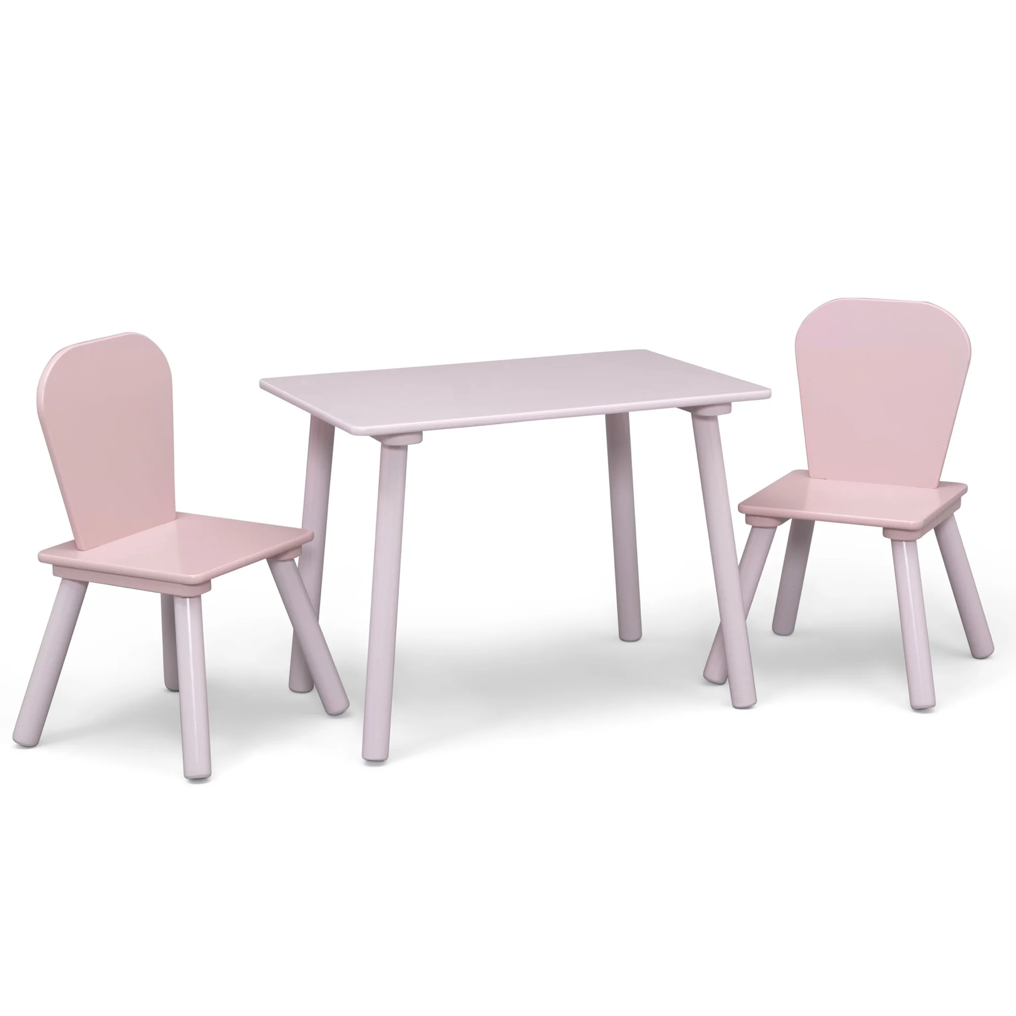 4-Piece Toddler Playroom Set �C Includes Play Table, 2 Chairs and 6 Bin Toy Organizer with Reusable Vinyl Cling Stickers, Light Pink/Dark Pink(Pink) - Image 4