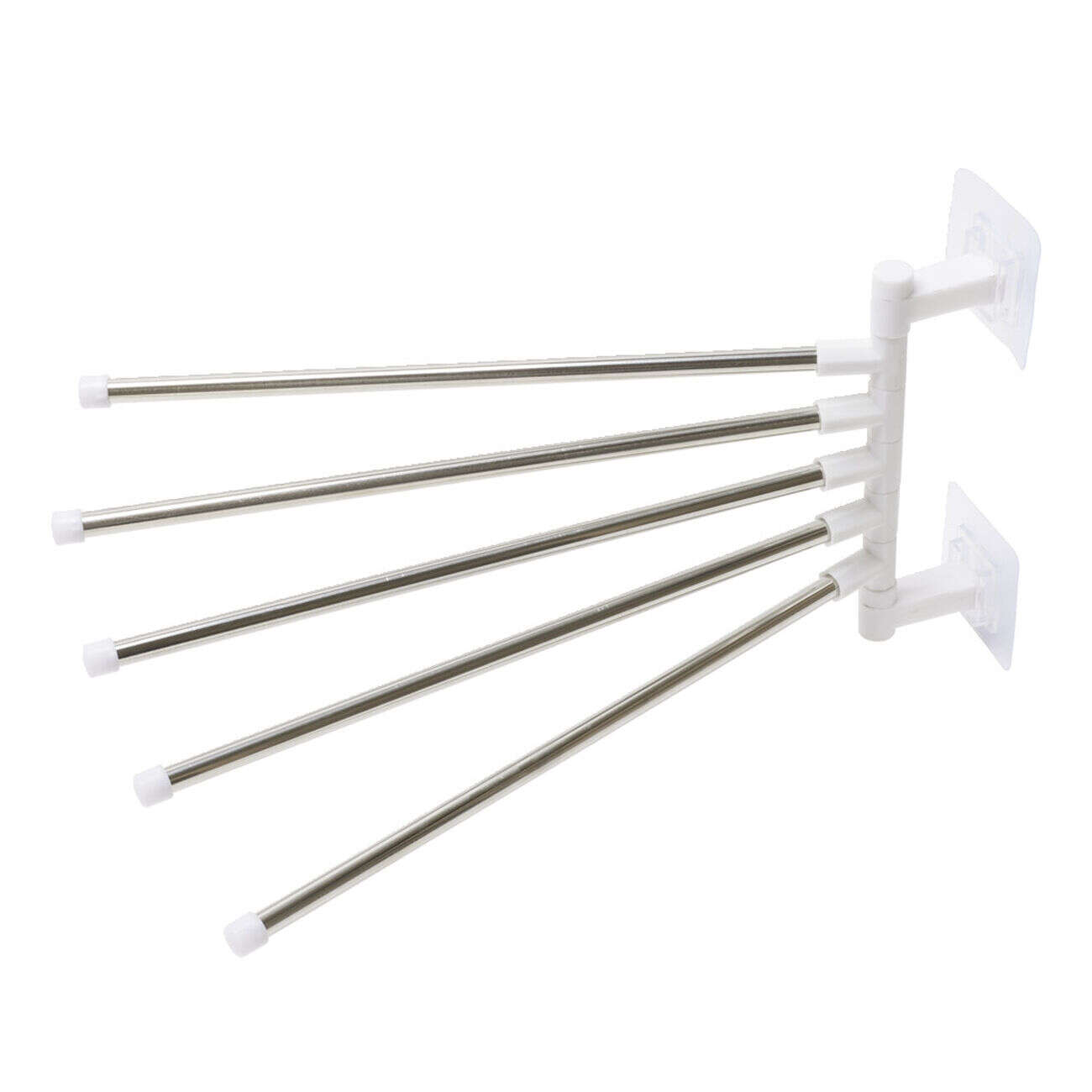 Porte-serviette rotatif 5 branches avec adhésif blanc 26xH16,5cm