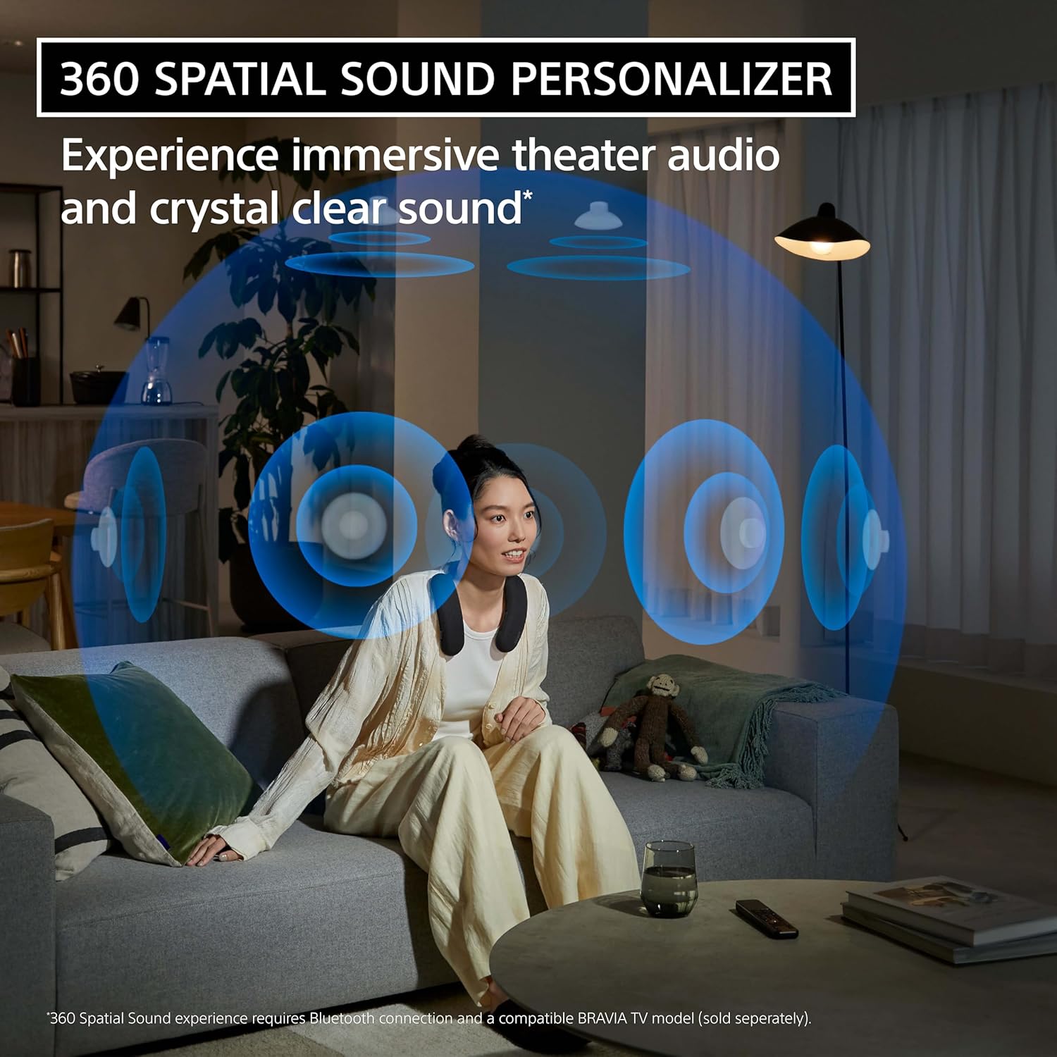 Sony BRAVIA 5 75 Inch 4K Mini LED Smart TV (K-75XR50  2025) + BRAVIA Theater U Wireless Wearable Speaker (HT-AN7) Bundle