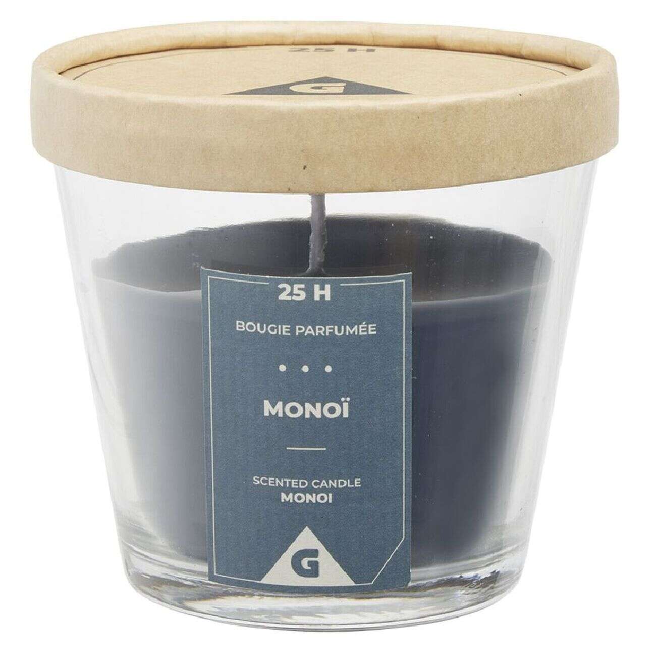 Bougie dans verre senteur monoï fleur de tiaré h.8,3 cm