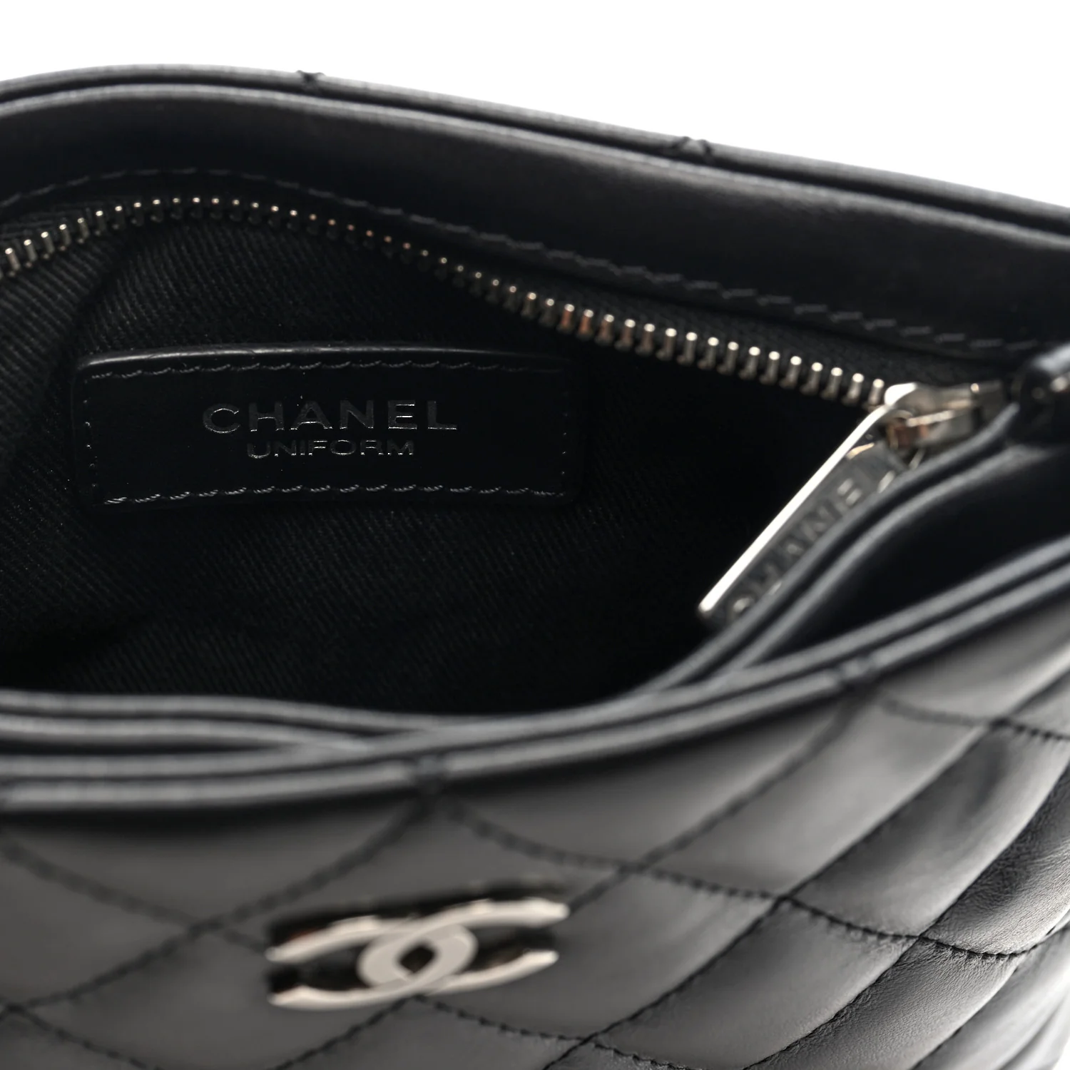Calfskin Quilted Crossbody Bag Black