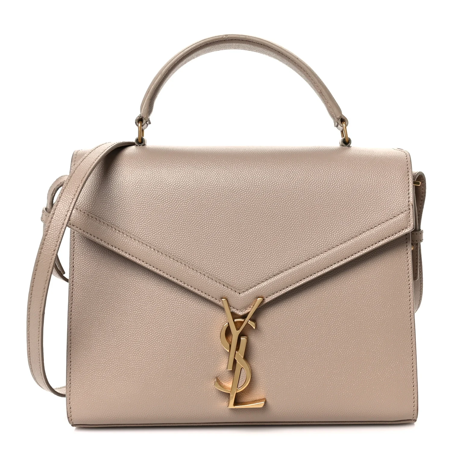 Grain de Poudre Medium Classic Monogram Cassandra Top Handle Dark Beige