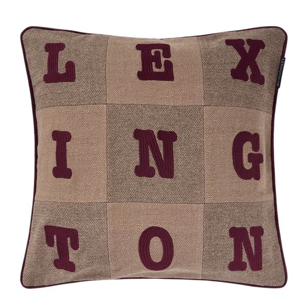 Letter Patch Tweed putetrekk 50x50 cm beige/brown/fig