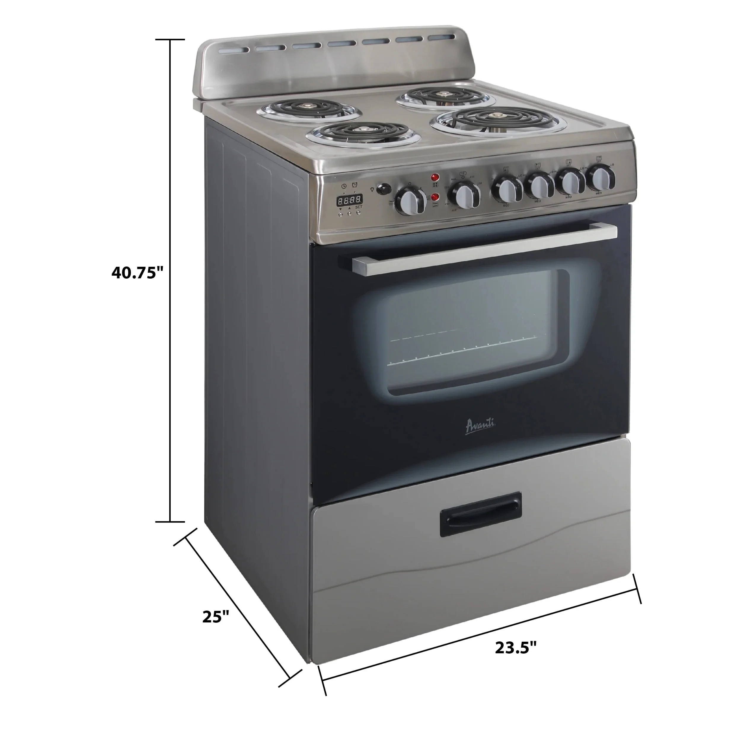 Avanti ERU240P0W 24 in Electric Freestanding Range - White