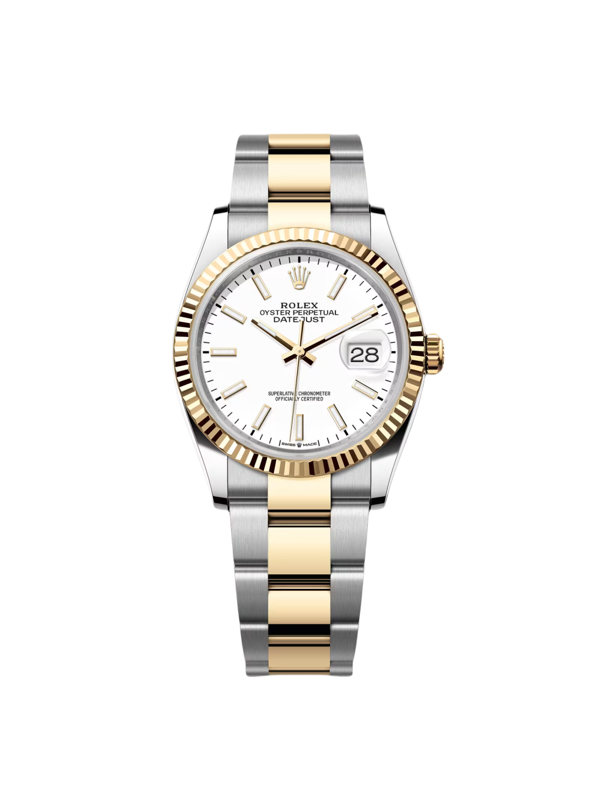 【Super Clone】RLX  Datejust 36mm 126233 White Index Dial Two-Tone Jubilee Bracelet Watch