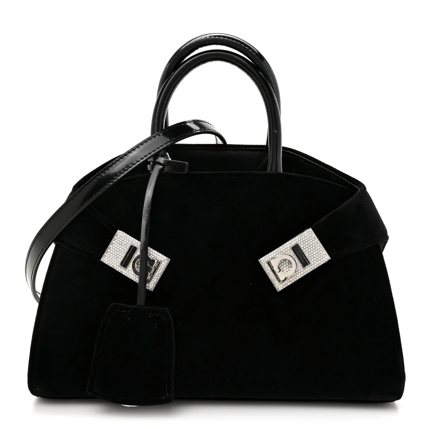 Velvet Strass XS Hug Bag Black