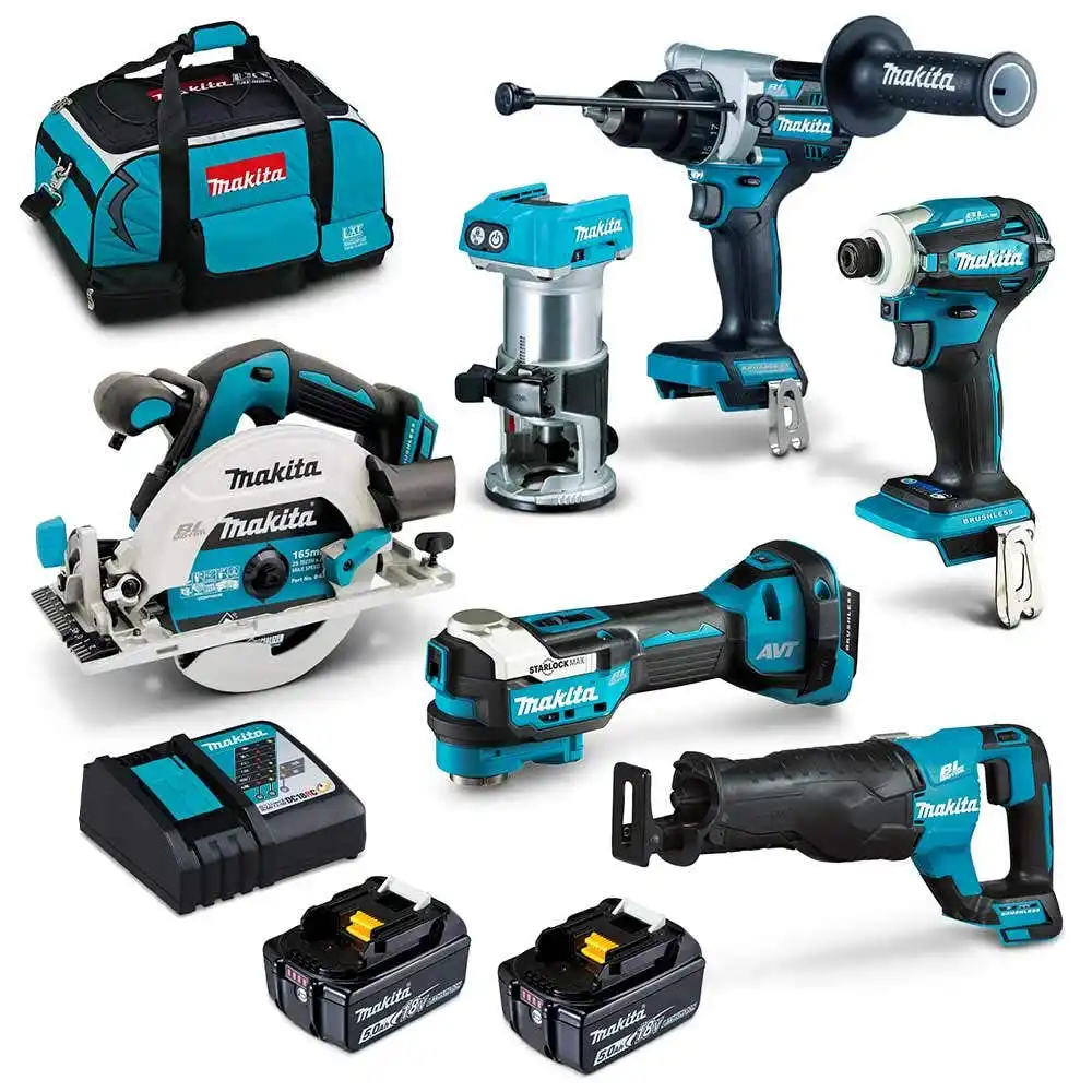 Kit combiné MAKITA 18V sans balais 6 pièces 2 x 5,0AH DLX6120TX1
